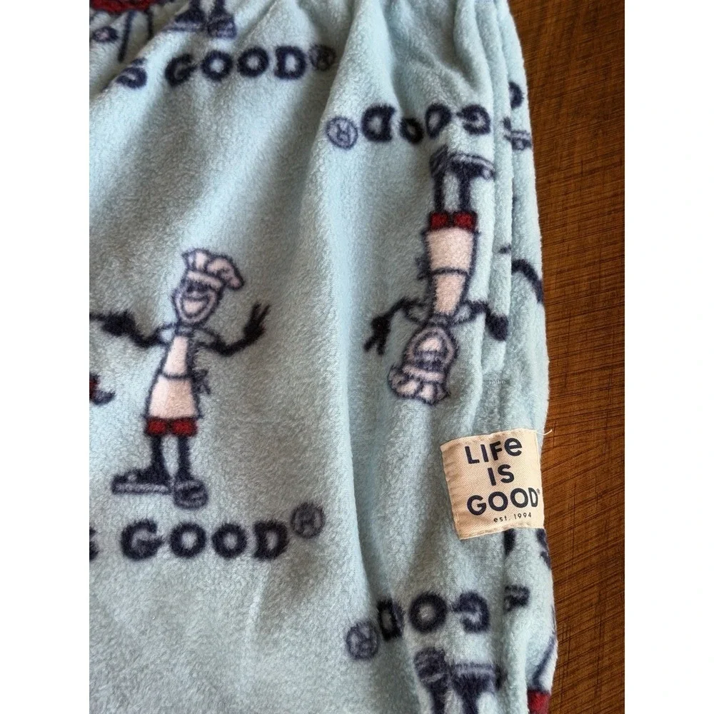 Life is Good men's fleece lounge pants BBQ Jake graphic print loungewear Sz M